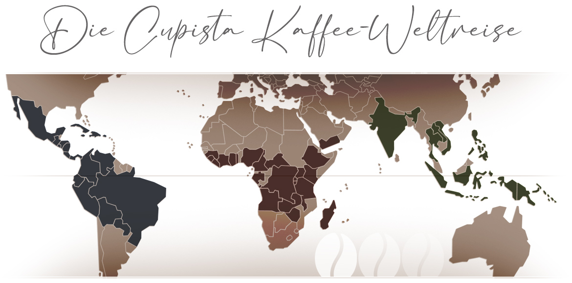 Cupista Kaffee Weltreise Weltkarte